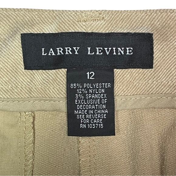 Larry Levine tan corduroy pants jean straight leg stretch comfortable size 12 - Picture 4 of 4